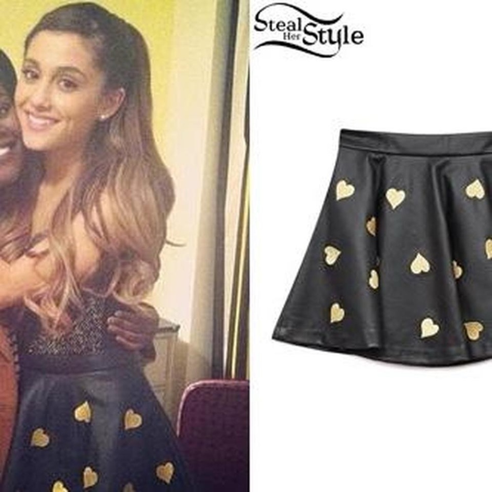 forever 21 gold heart leather skirt ♡
